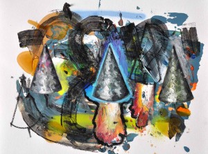 Intervention 43 - Bei den Raketenbäumen (30x40cm)