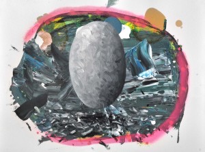 Intervention 50 - Schwebendes Ding (30x40cm)