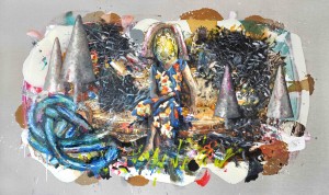 Intervention 75 - Modern girl enjoying modern nature (180x300cm)