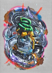 Intervention 115 - Kleine Landschaft mit großer Ungewissheit (70x50cm)