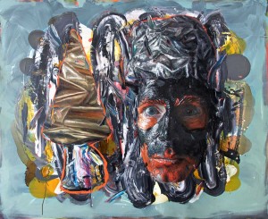 Intervention 131 - Wissenschaftler mit Rakete (180x220cm)